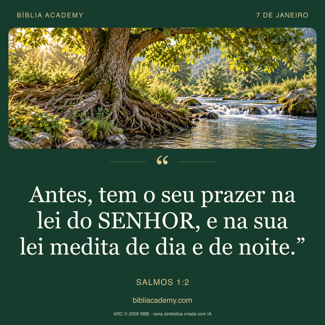 Cartão quadrado com Salmos 1:2
