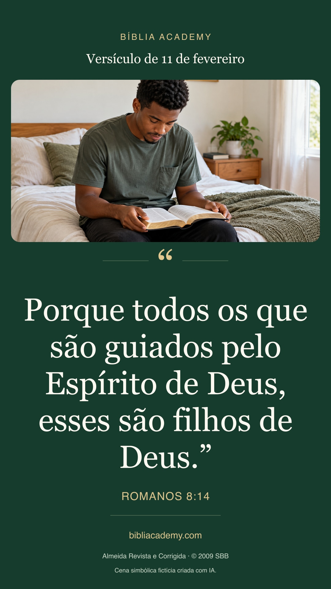 Cartão vertical com Romanos 8:14