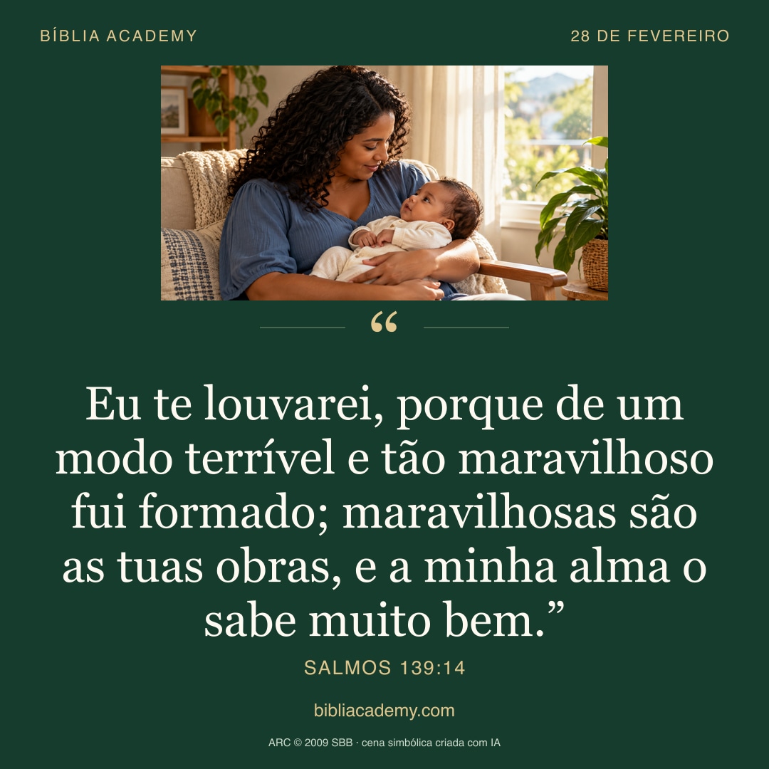 Cartão quadrado com Salmos 139:14