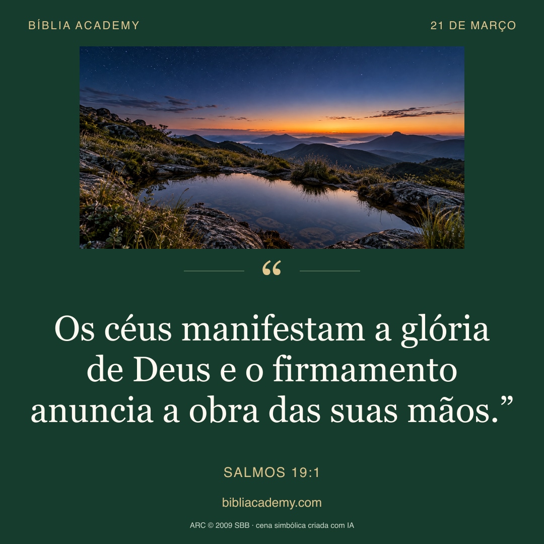 Cartão quadrado com Salmos 19:1