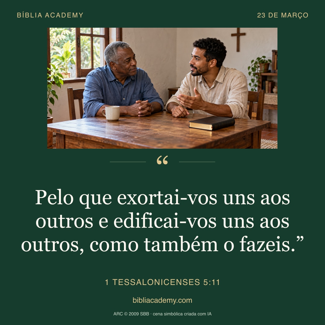 Cartão quadrado com 1 Tessalonicenses 5:11