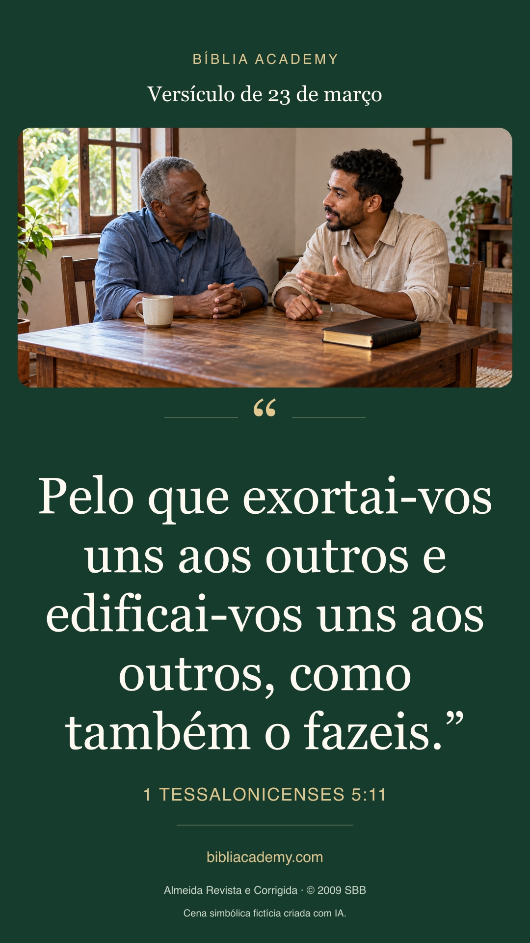 Cartão vertical com 1 Tessalonicenses 5:11