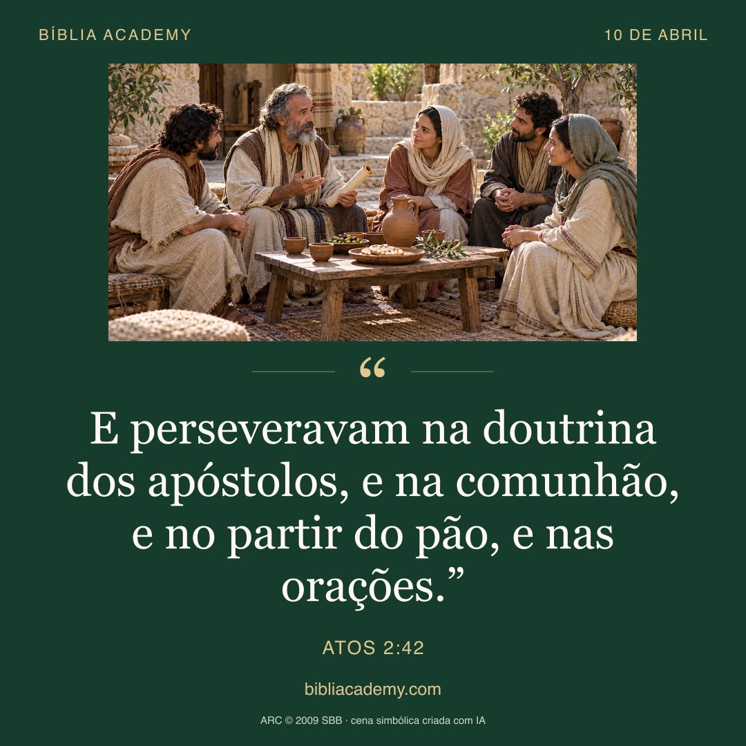 Cartão quadrado com Atos 2:42