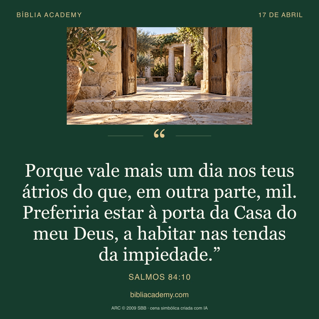 Cartão quadrado com Salmos 84:10