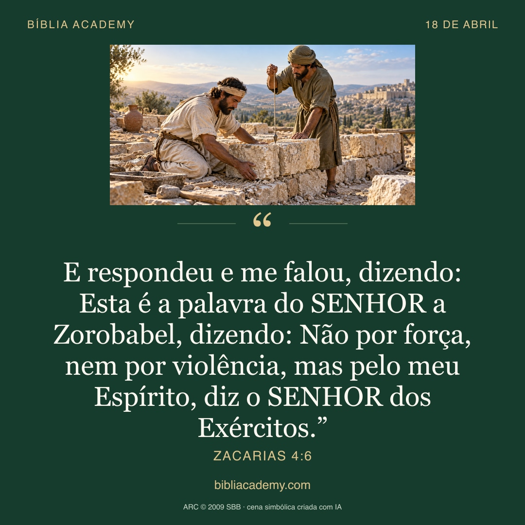 Cartão quadrado com Zacarias 4:6