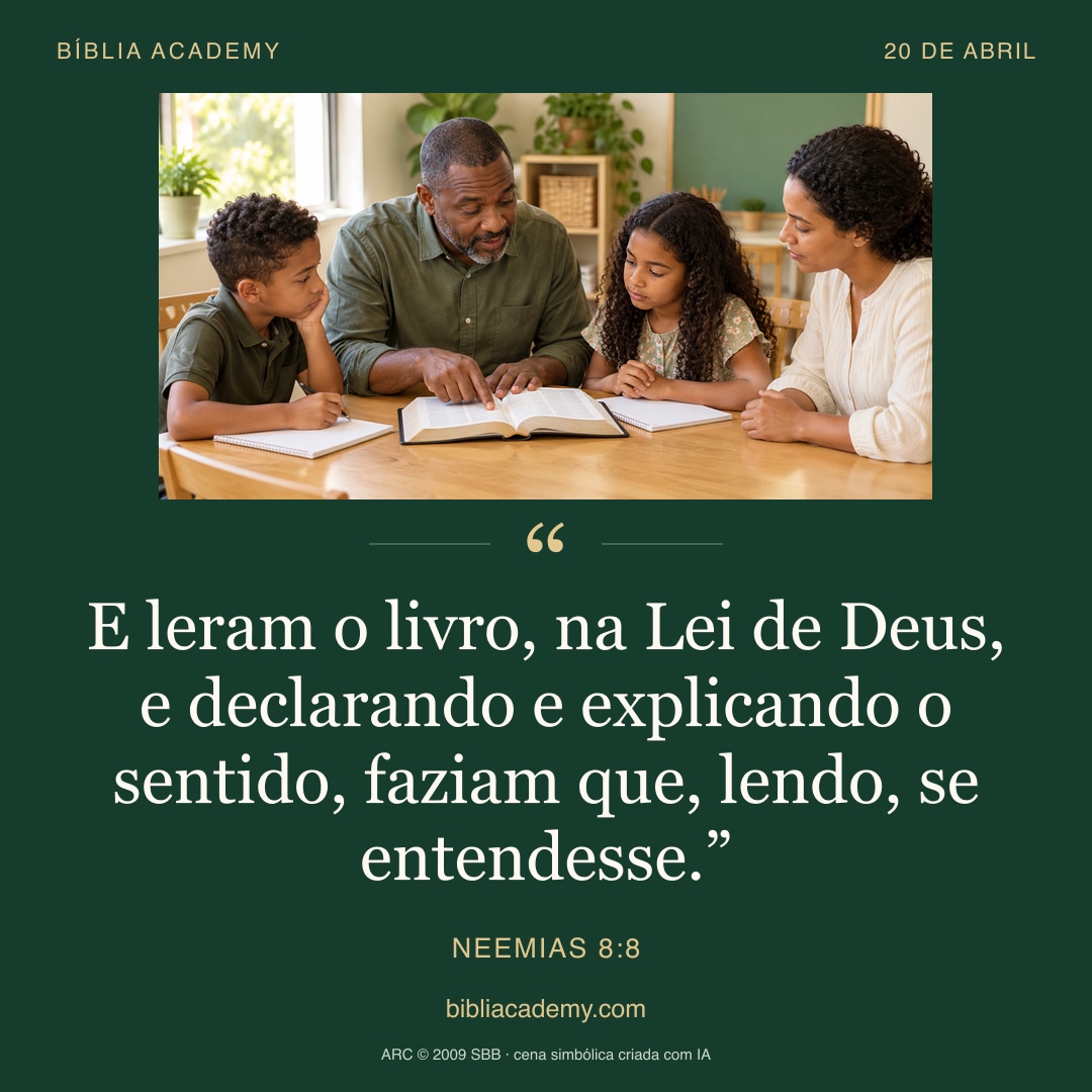 Cartão quadrado com Neemias 8:8