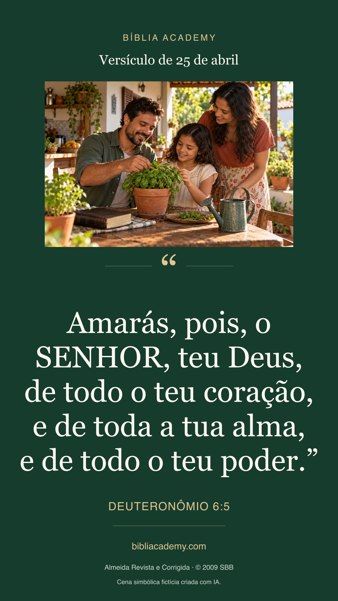 Cartão vertical com Deuteronômio 6:5