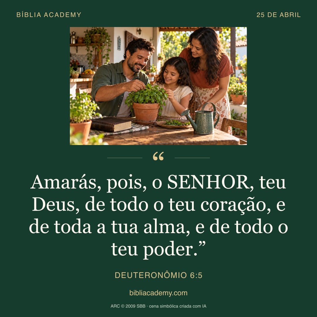 Cartão quadrado com Deuteronômio 6:5