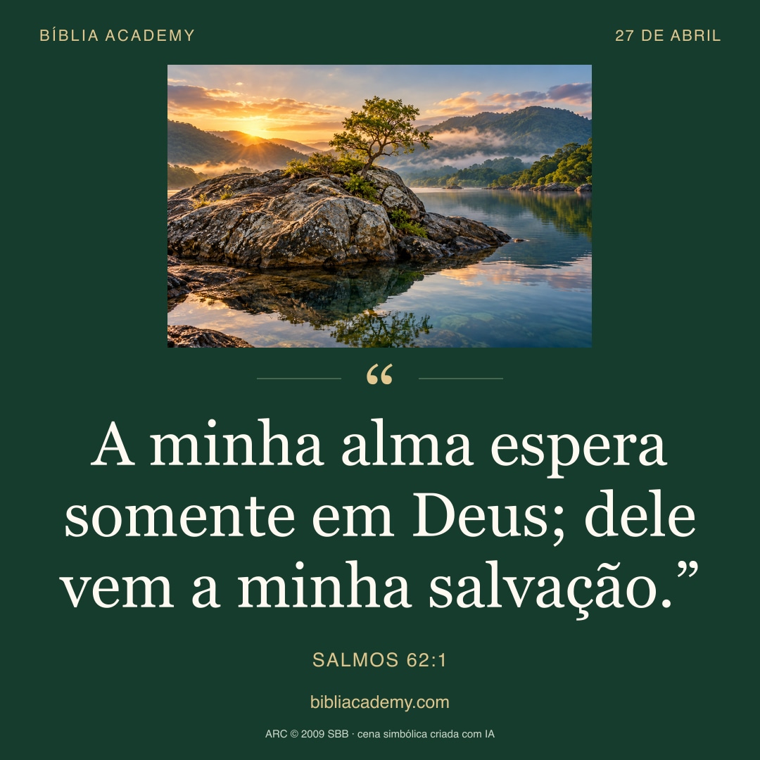Cartão quadrado com Salmos 62:1