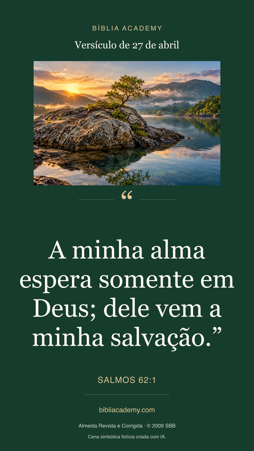 Cartão vertical com Salmos 62:1