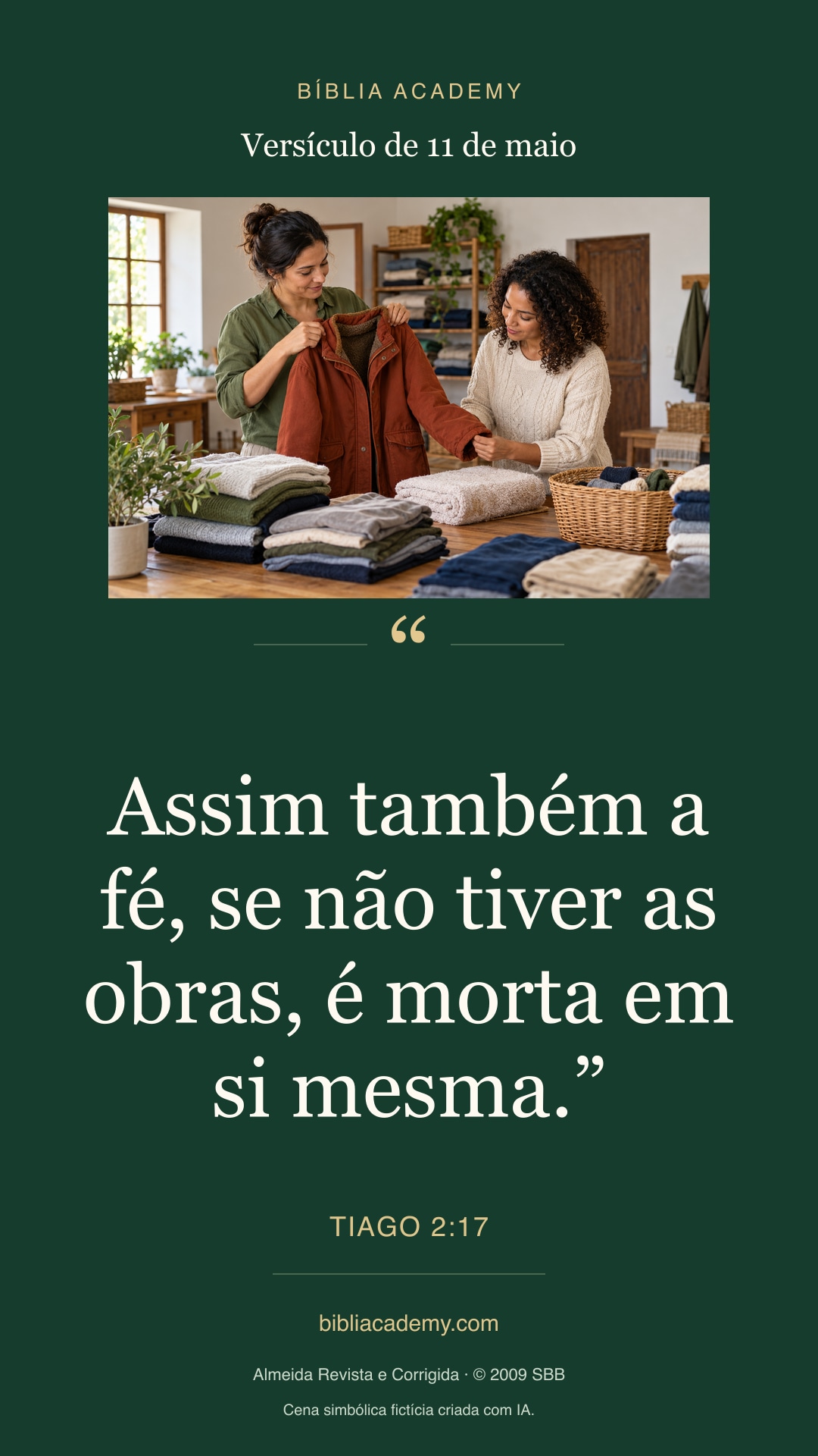 Cartão vertical com Tiago 2:17
