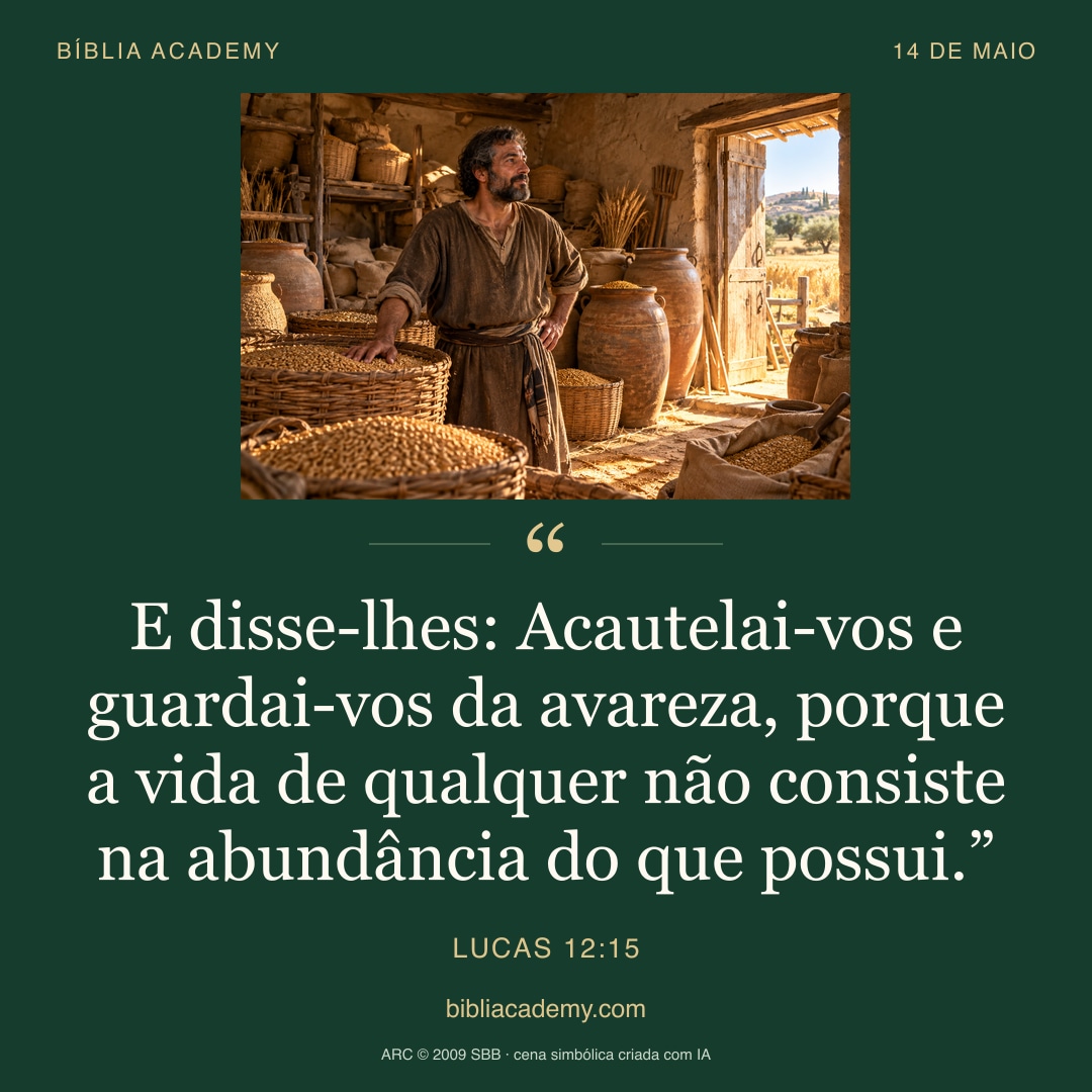 Cartão quadrado com Lucas 12:15