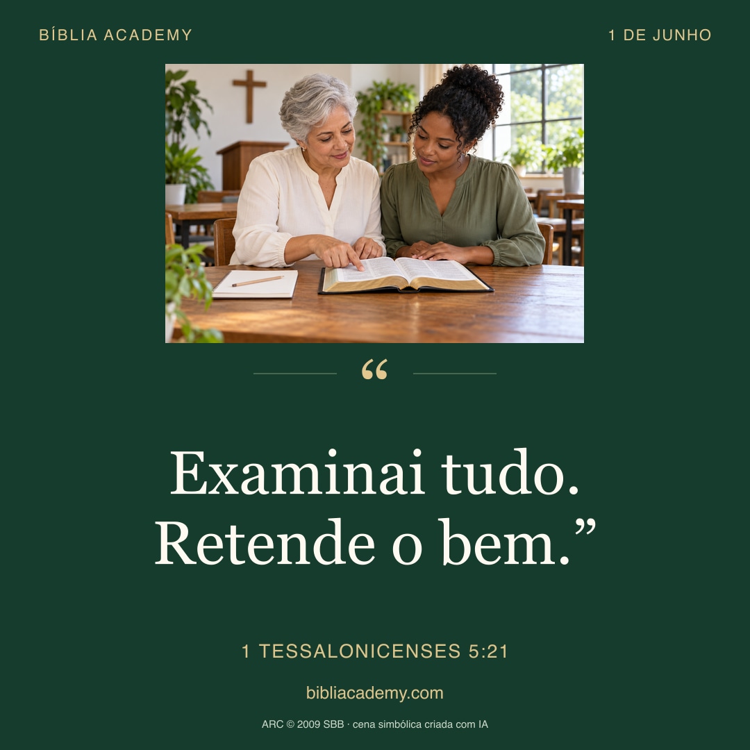 Cartão quadrado com 1 Tessalonicenses 5:21