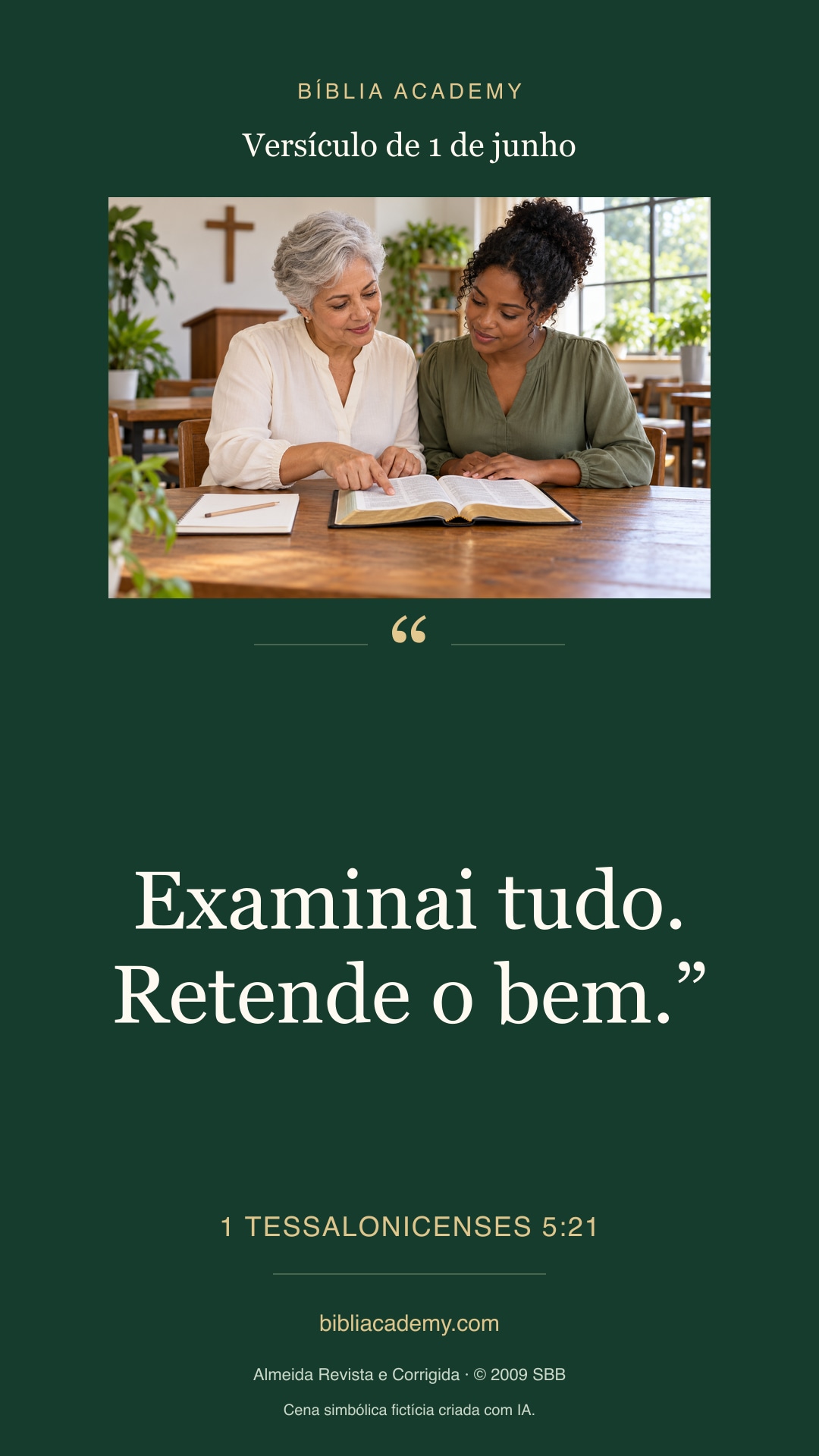 Cartão vertical com 1 Tessalonicenses 5:21