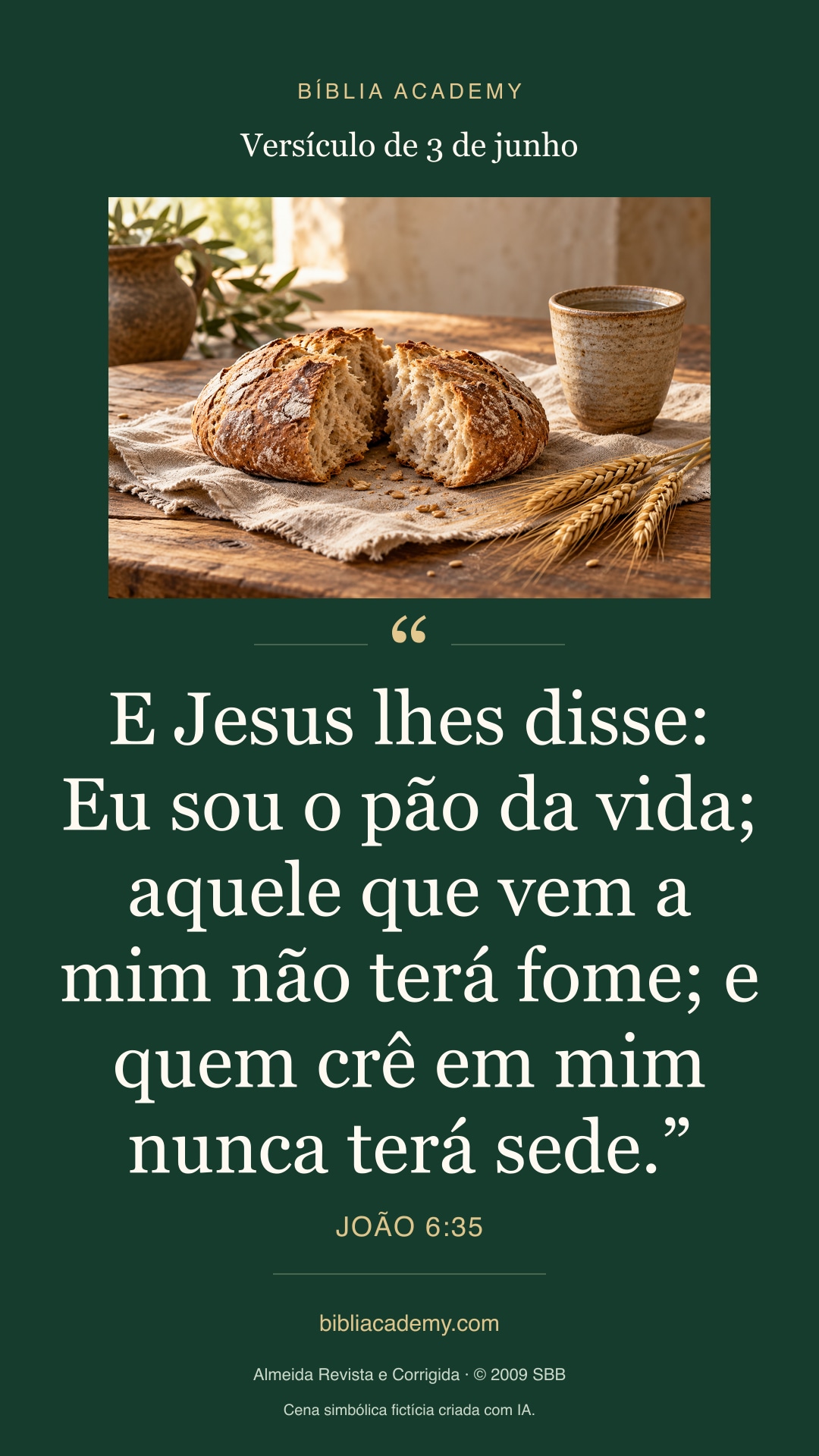 Cartão vertical com João 6:35