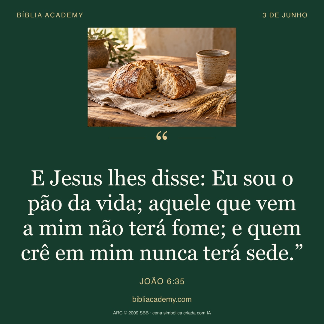 Cartão quadrado com João 6:35