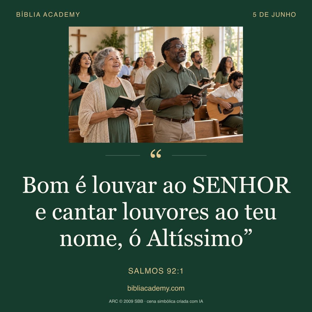 Cartão quadrado com Salmos 92:1