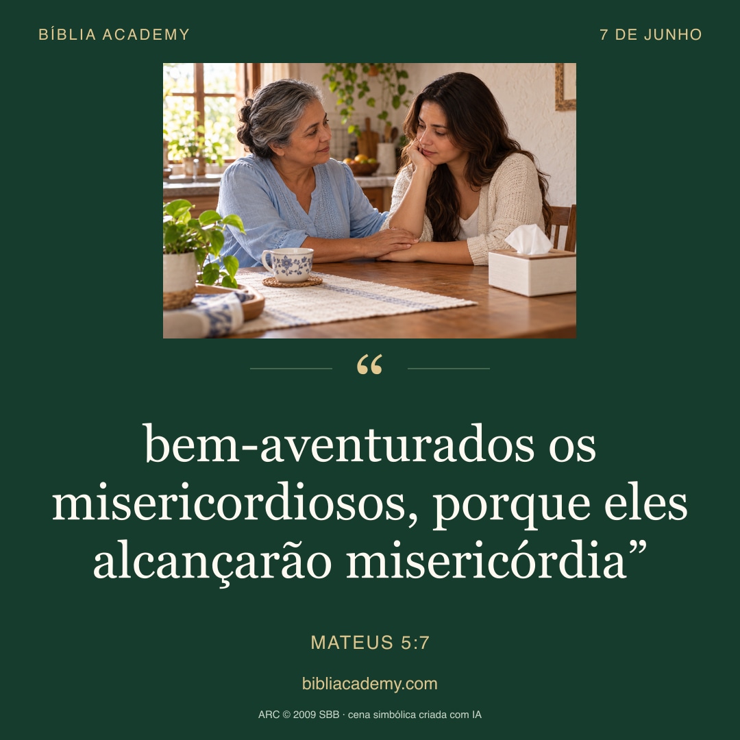 Cartão quadrado com Mateus 5:7