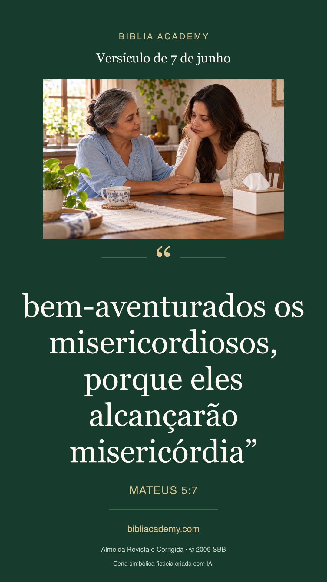 Cartão vertical com Mateus 5:7