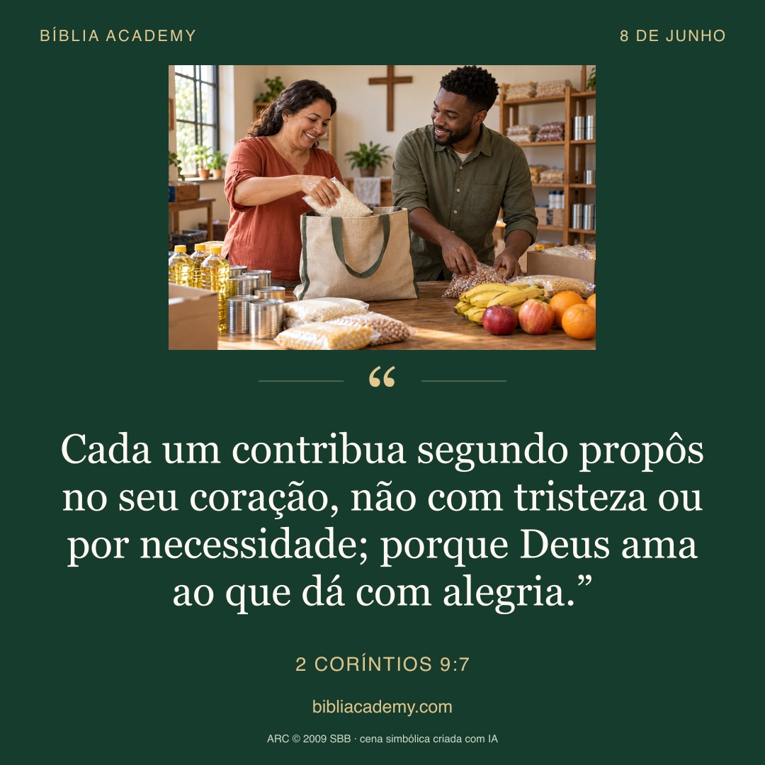 Cartão quadrado com 2 Coríntios 9:7