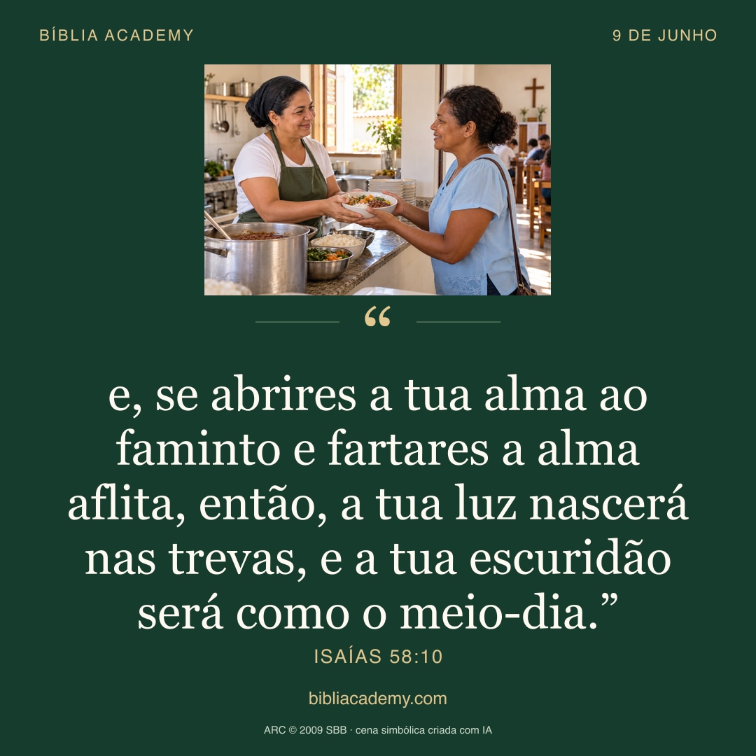 Cartão quadrado com Isaías 58:10