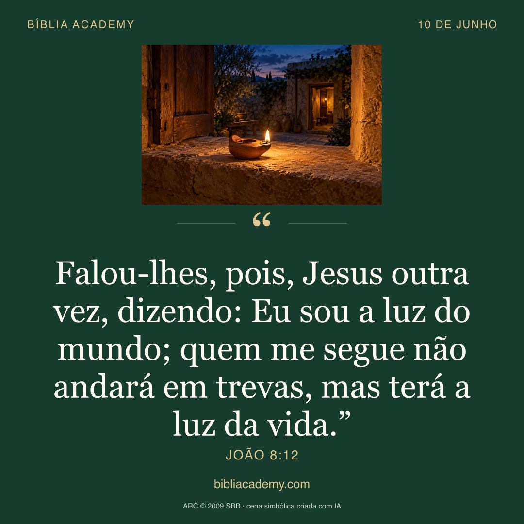 Cartão quadrado com João 8:12
