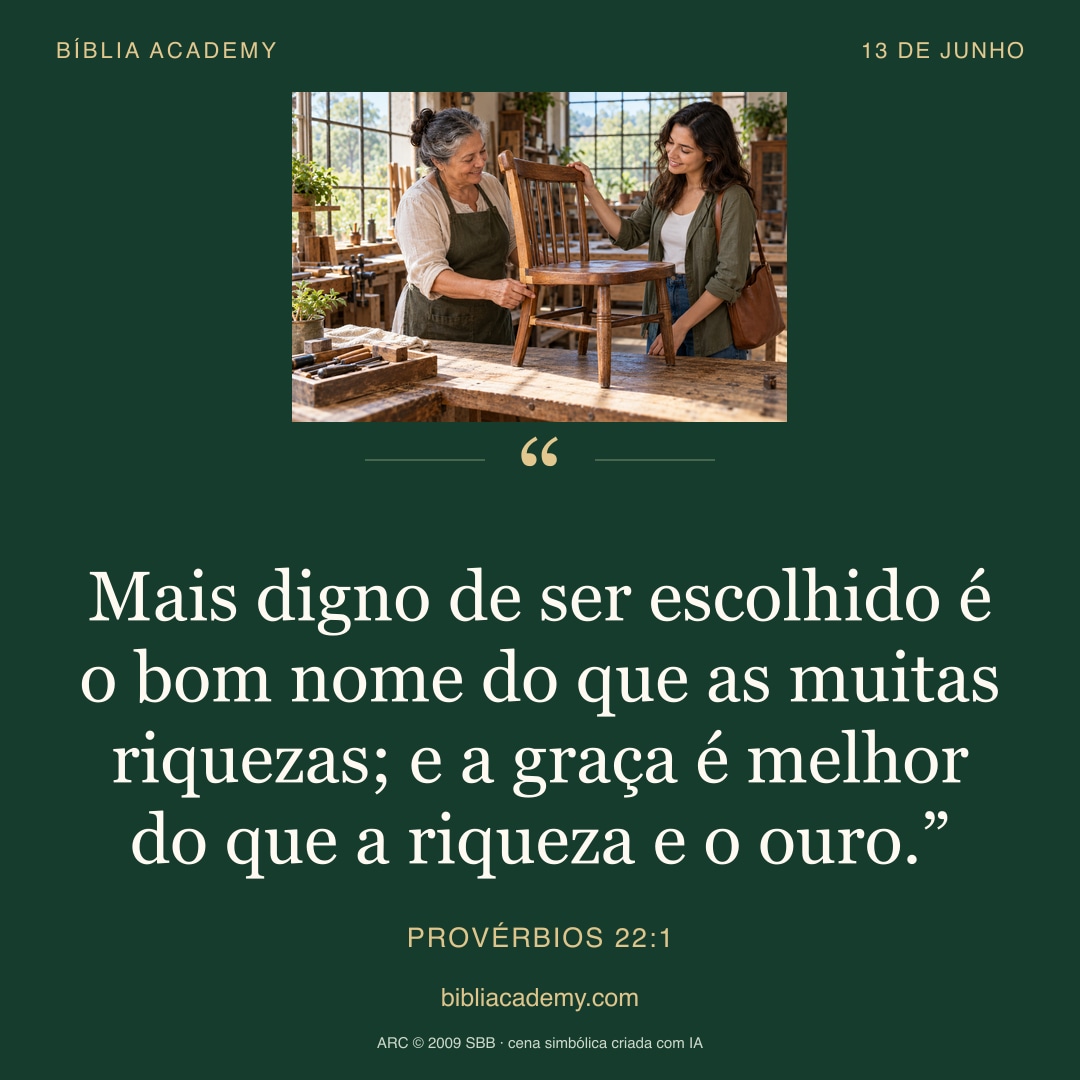 Cartão quadrado com Provérbios 22:1