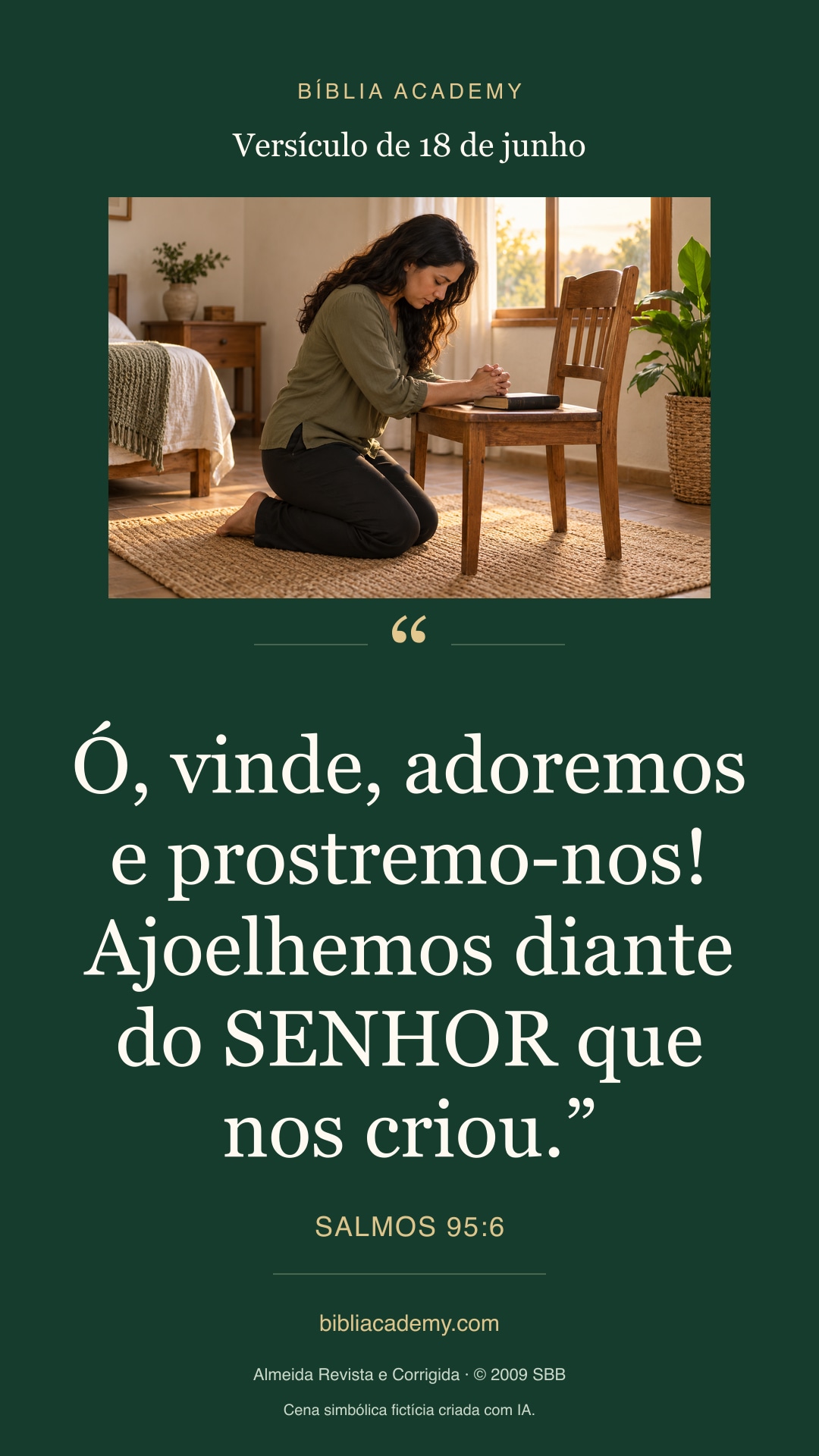 Cartão vertical com Salmos 95:6