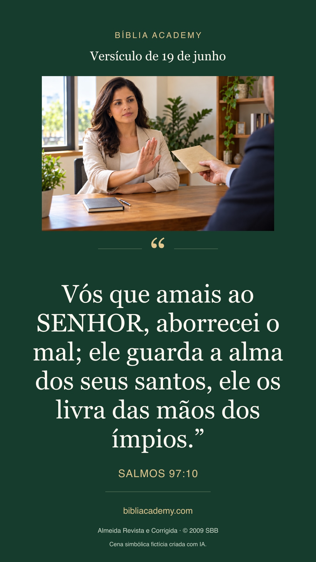 Cartão vertical com Salmos 97:10
