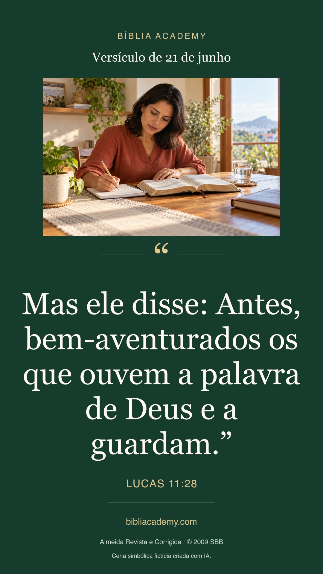 Cartão vertical com Lucas 11:28