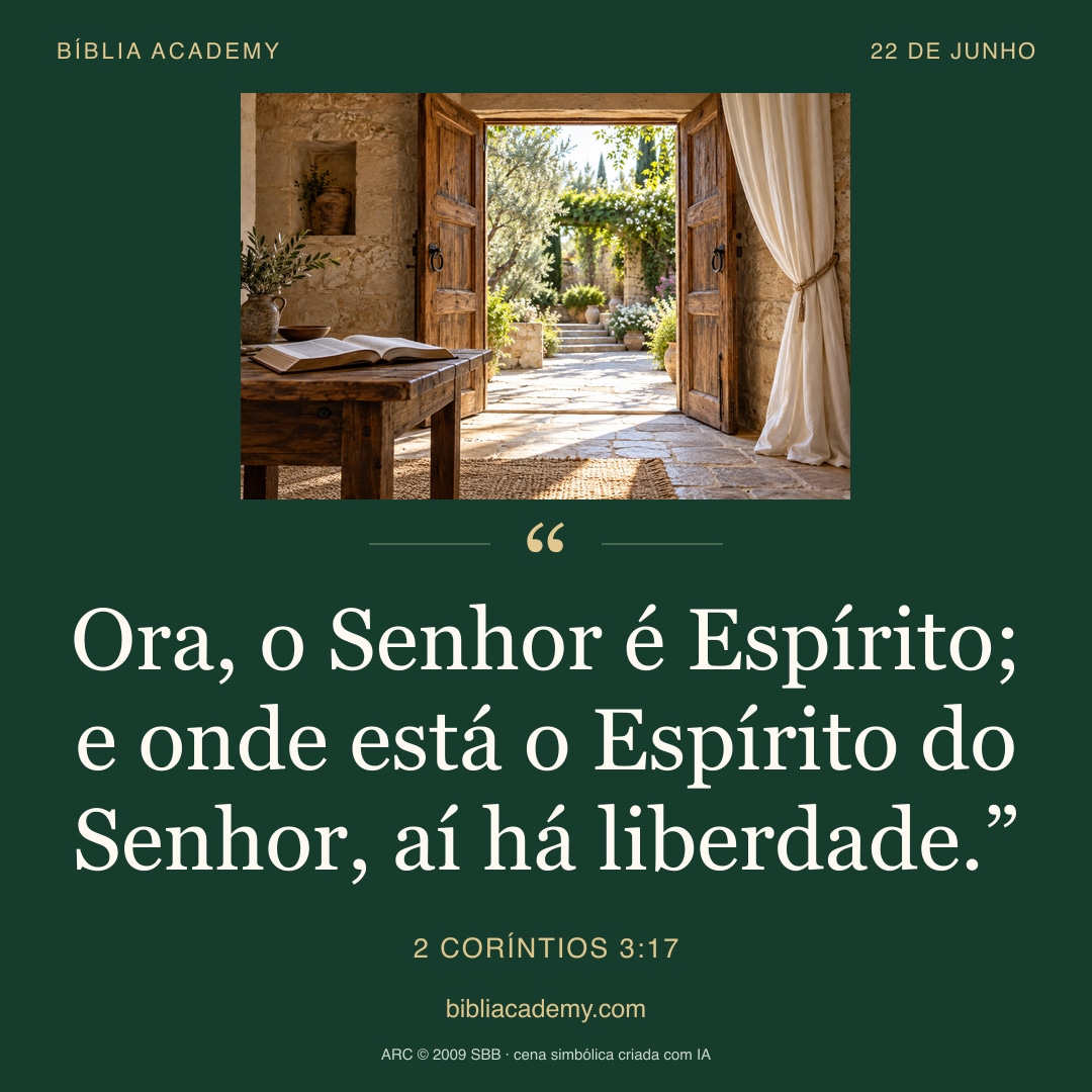 Cartão quadrado com 2 Coríntios 3:17