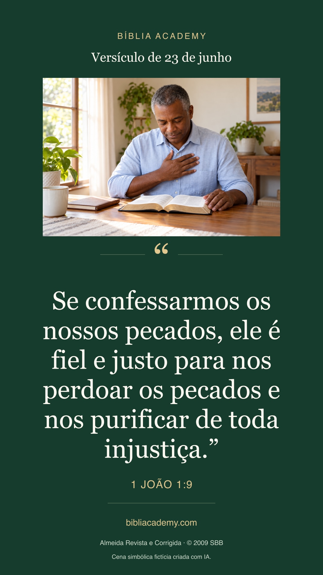 Cartão vertical com 1 João 1:9
