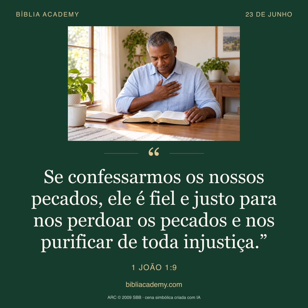 Cartão quadrado com 1 João 1:9