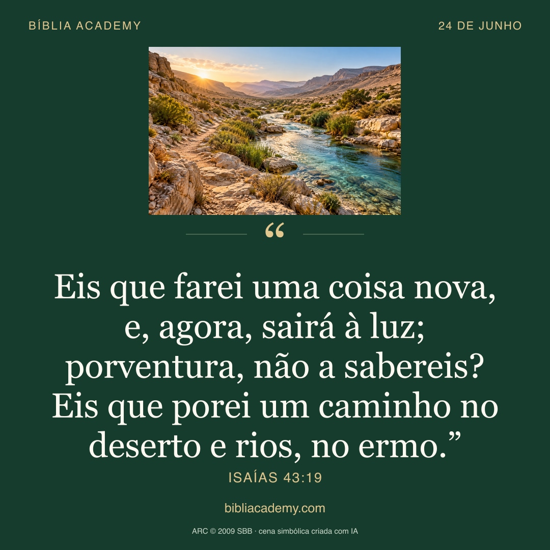 Cartão quadrado com Isaías 43:19