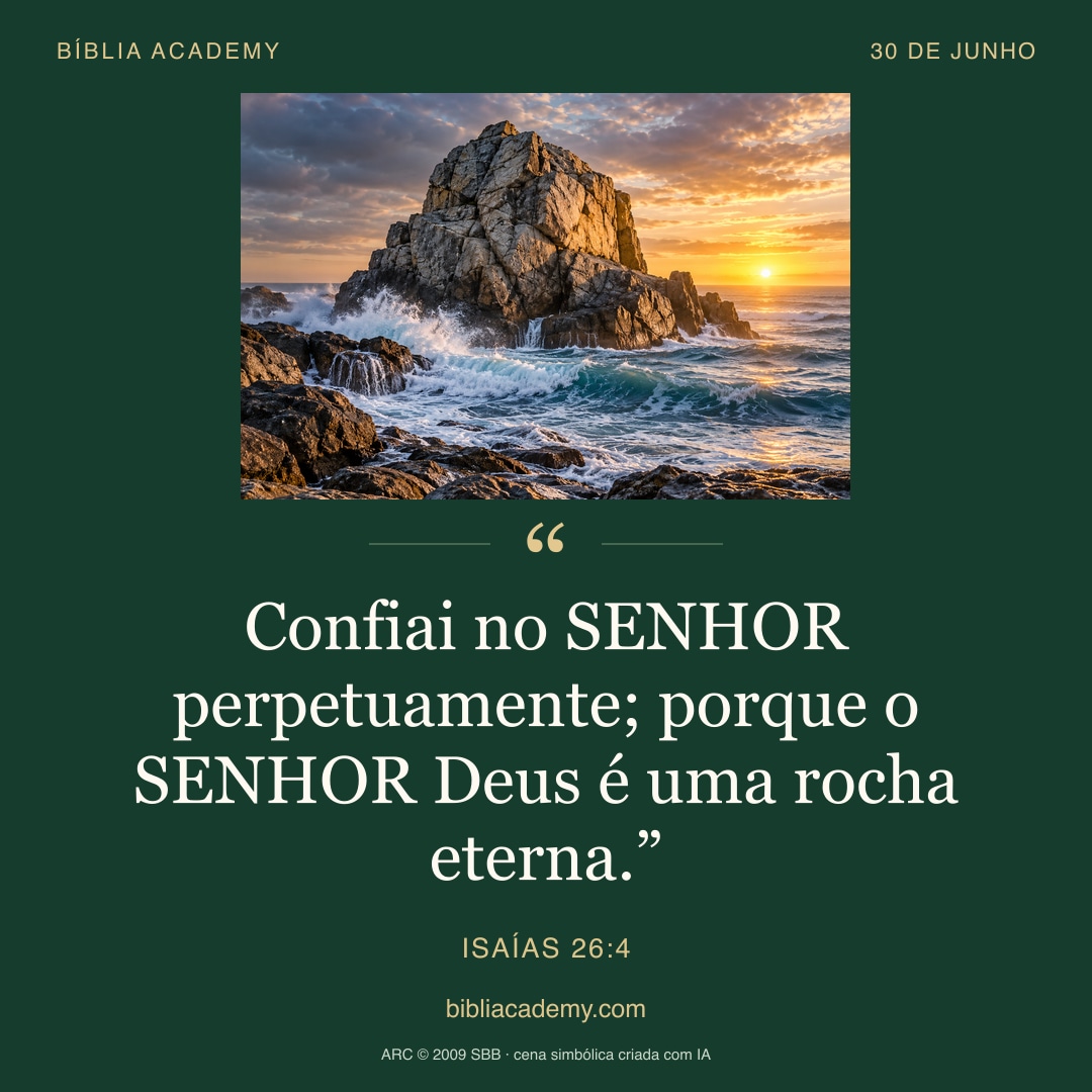 Cartão quadrado com Isaías 26:4