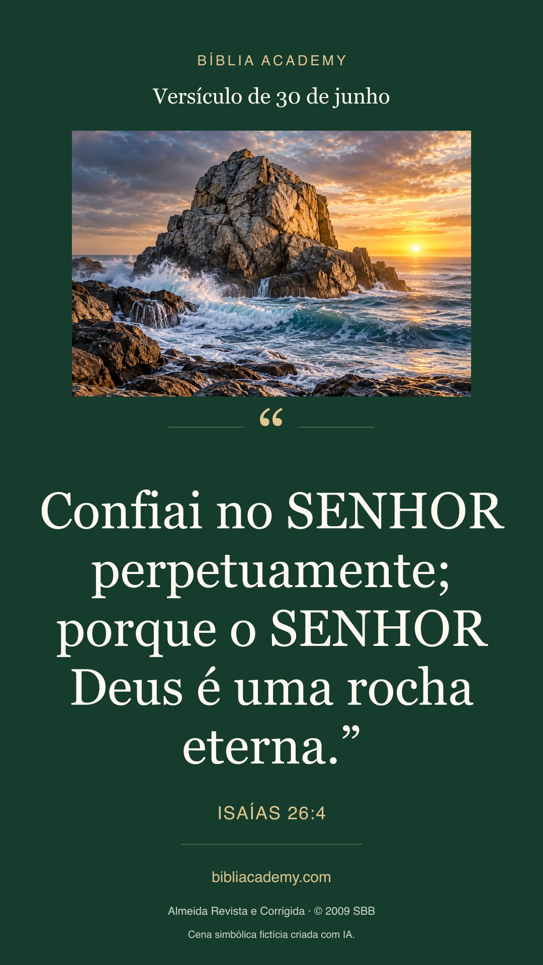 Cartão vertical com Isaías 26:4