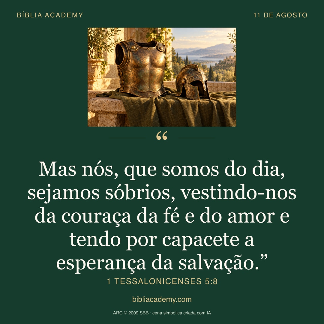 Cartão quadrado com 1 Tessalonicenses 5:8