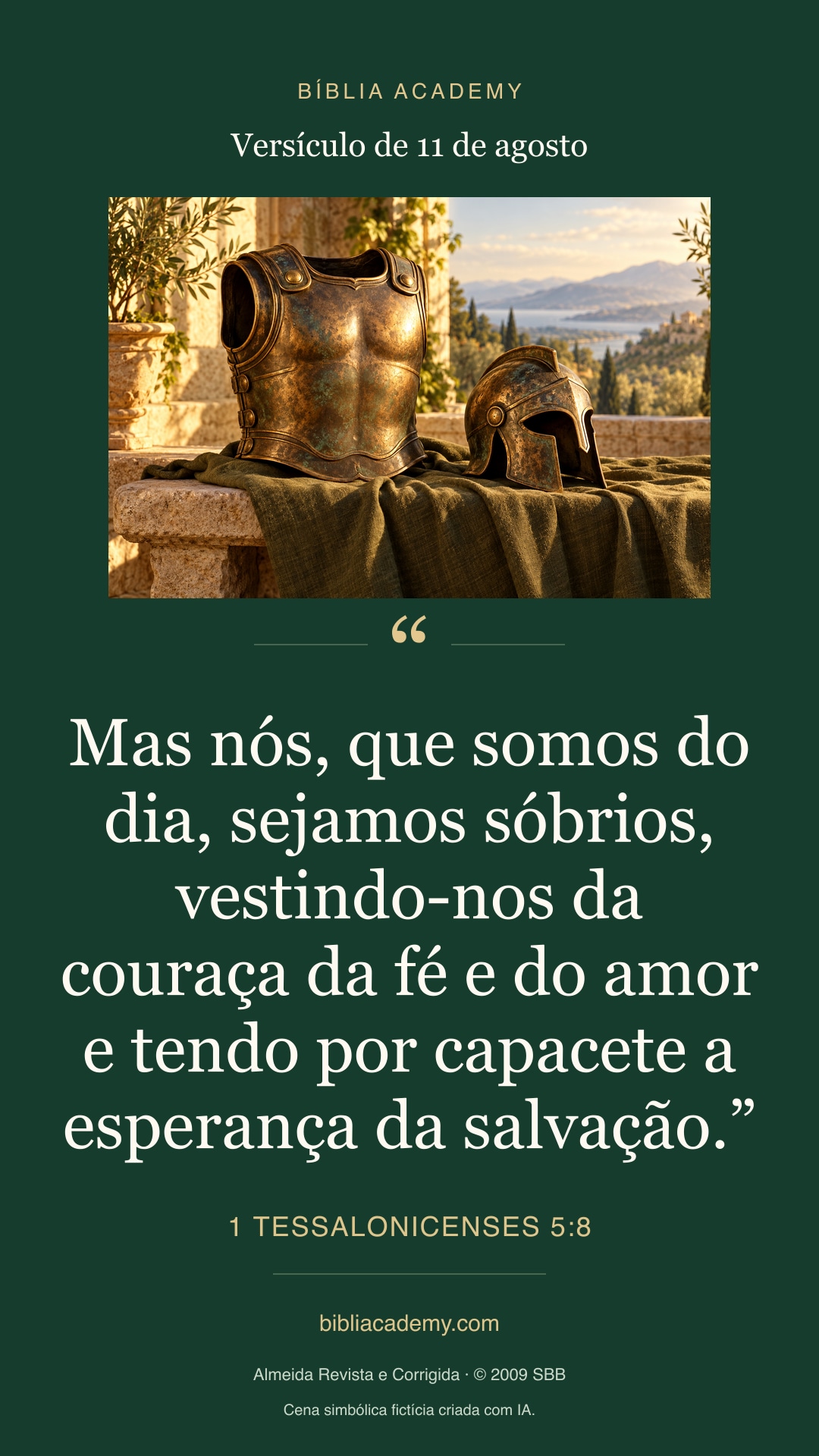 Cartão vertical com 1 Tessalonicenses 5:8