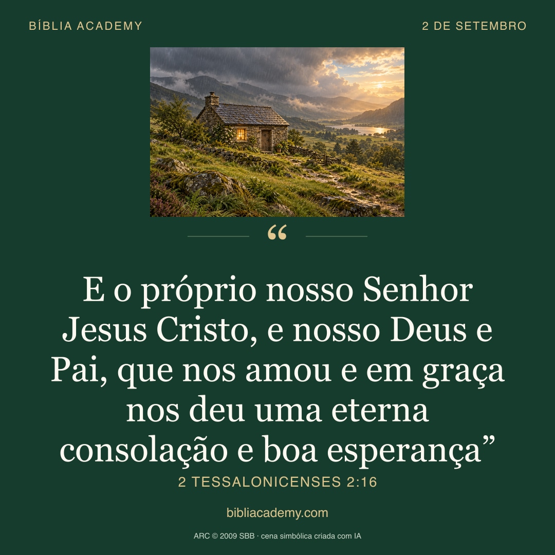 Cartão quadrado com 2 Tessalonicenses 2:16