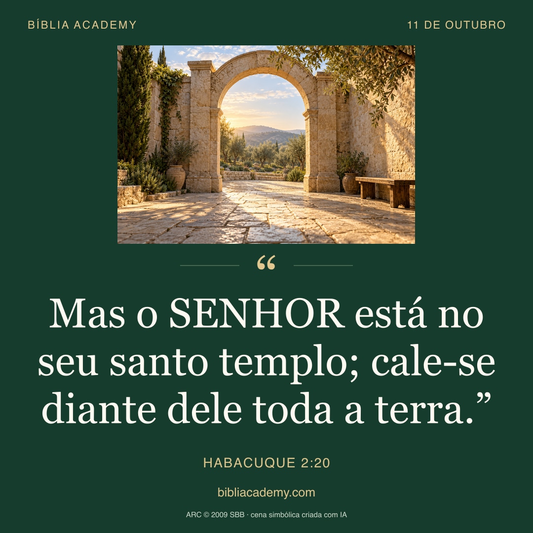 Cartão quadrado com Habacuque 2:20