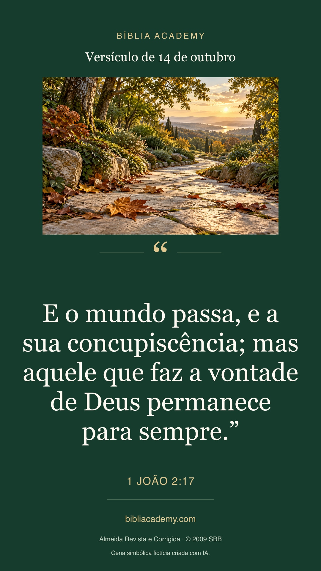 Cartão vertical com 1 João 2:17