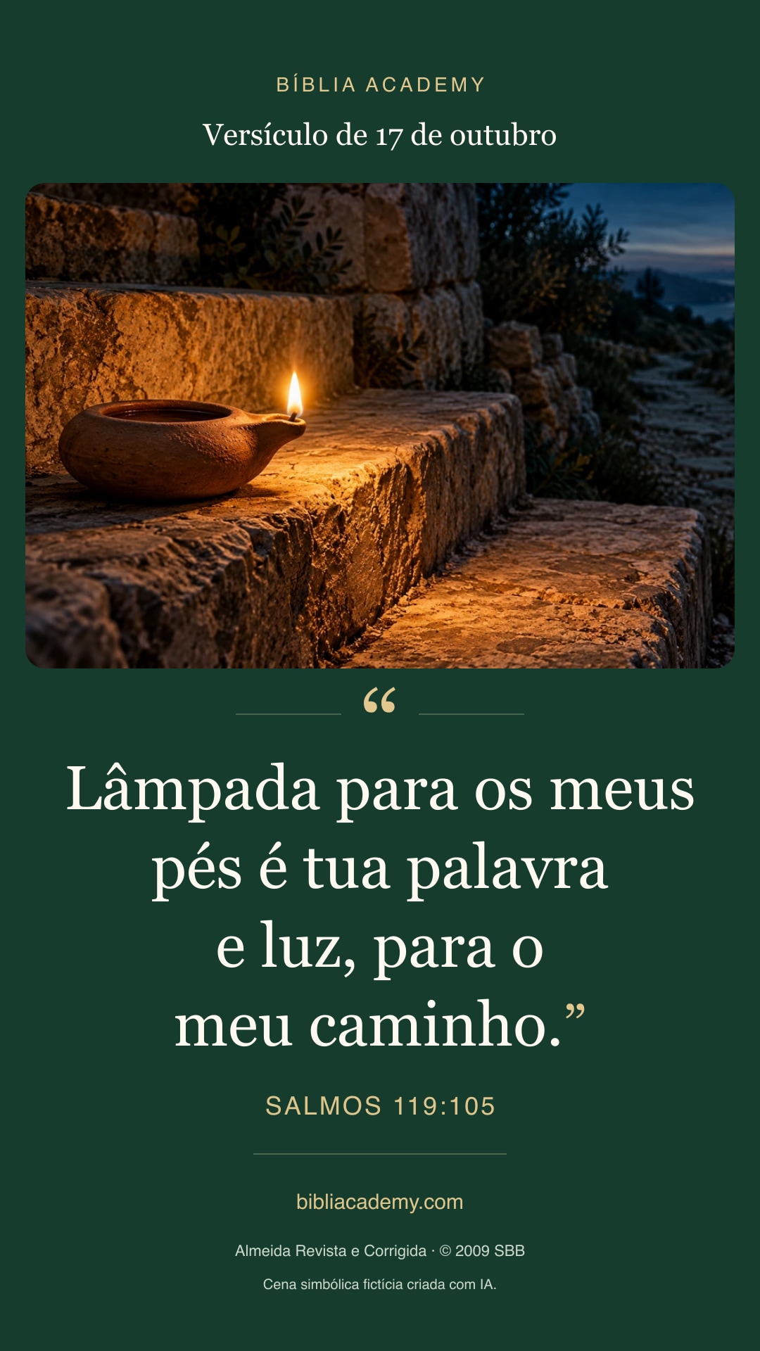 Cartão vertical com Salmos 119:105