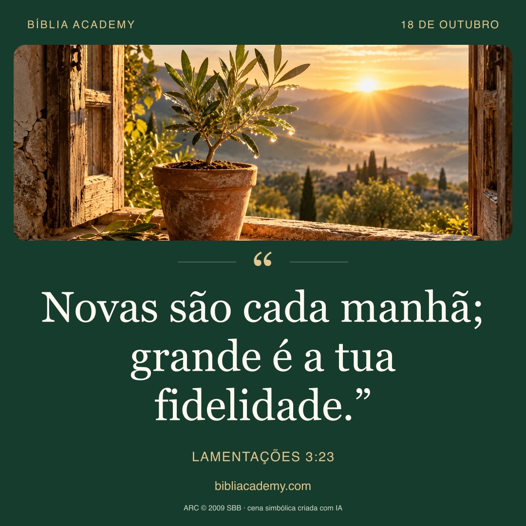 Cartão quadrado com Lamentações 3:23