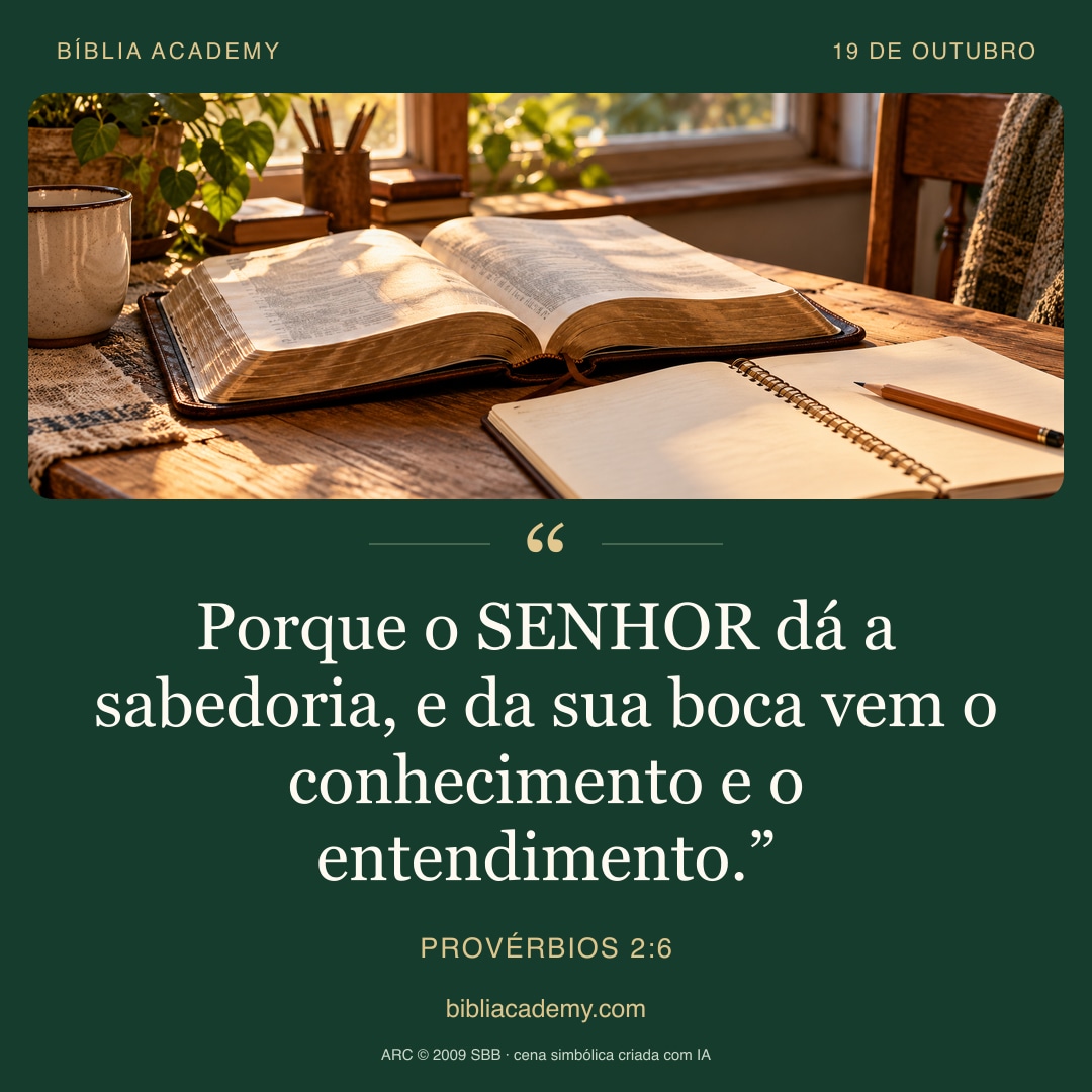 Cartão quadrado com Provérbios 2:6
