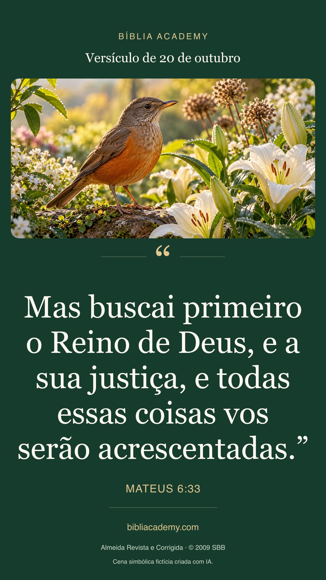 Cartão vertical com Mateus 6:33