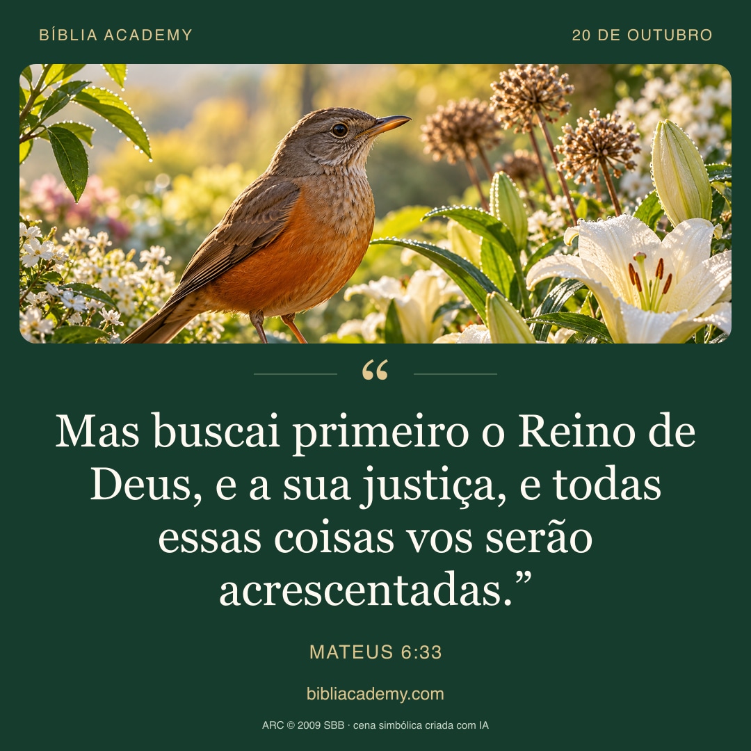 Cartão quadrado com Mateus 6:33