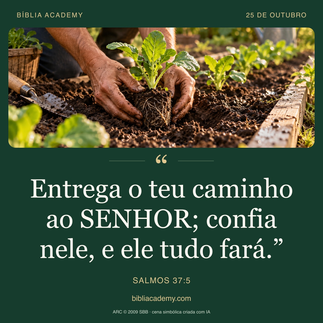 Cartão quadrado com Salmos 37:5