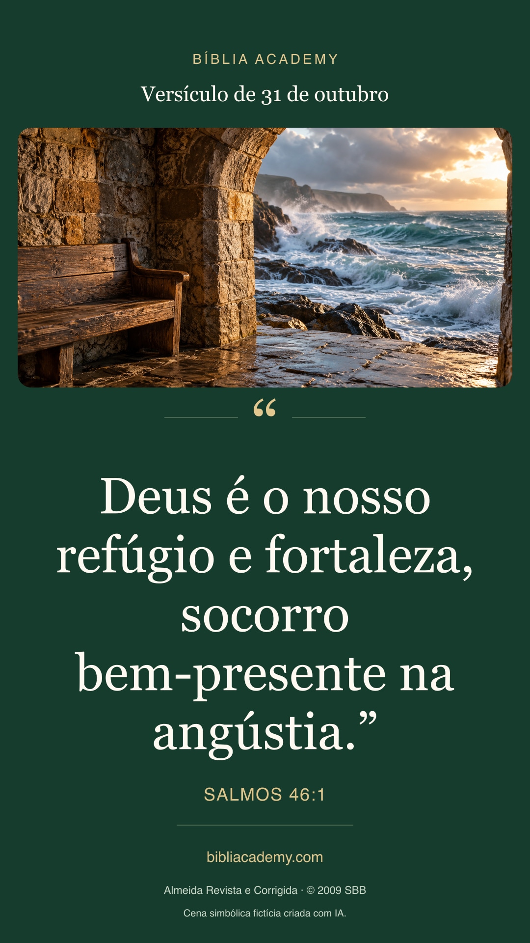 Cartão vertical com Salmos 46:1