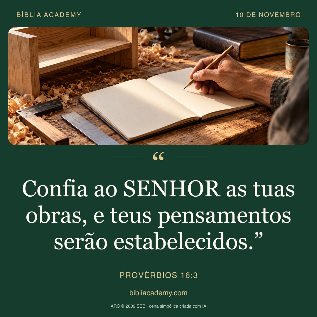Cartão quadrado com Provérbios 16:3