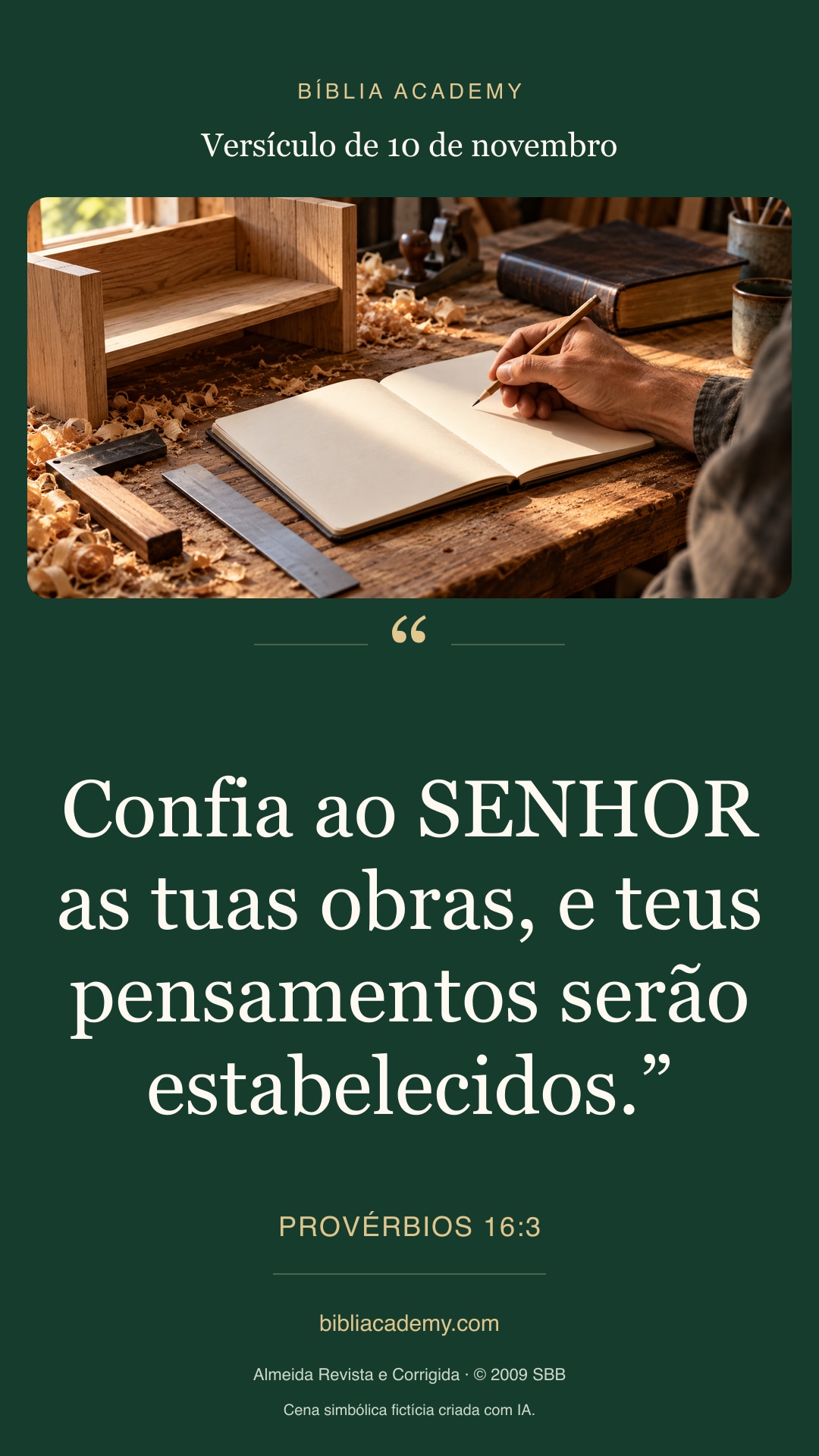 Cartão vertical com Provérbios 16:3